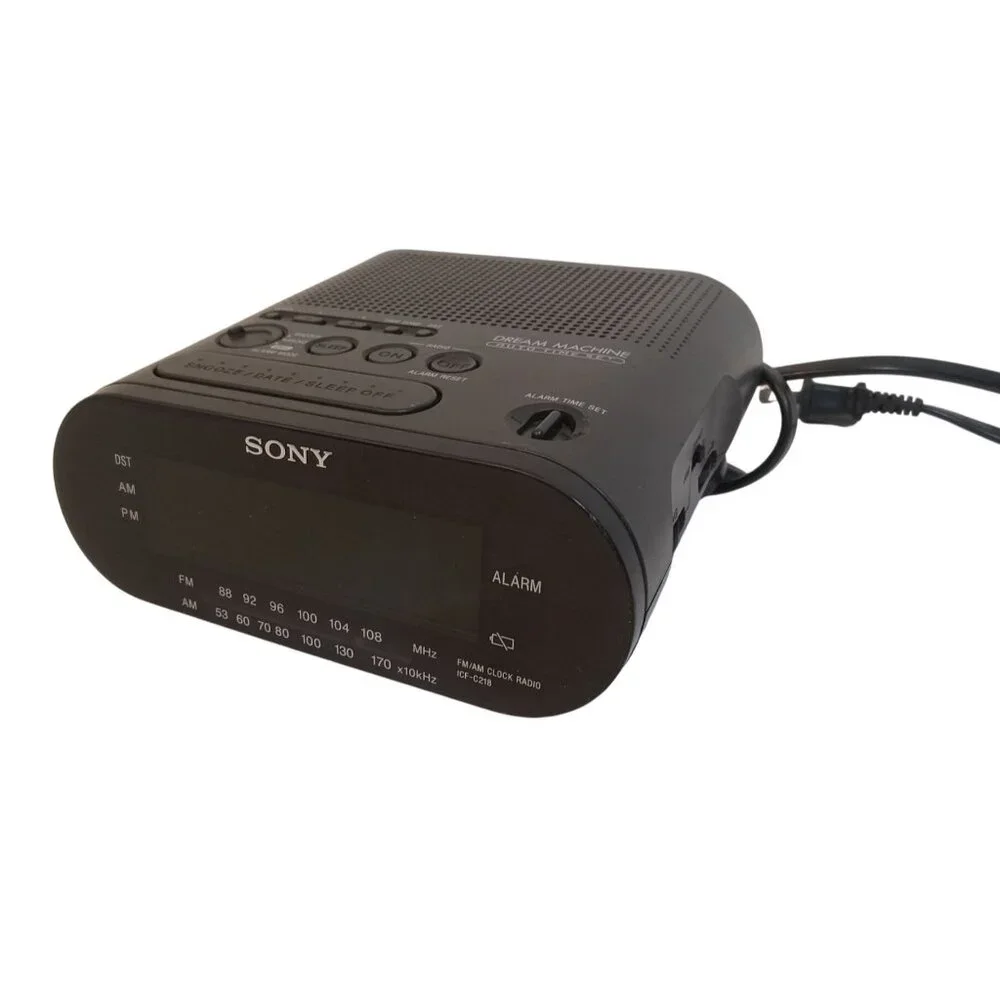 Sony Alarm Clock Radio Unisex Black Dream Machine 10F-0218 Auto Time Set